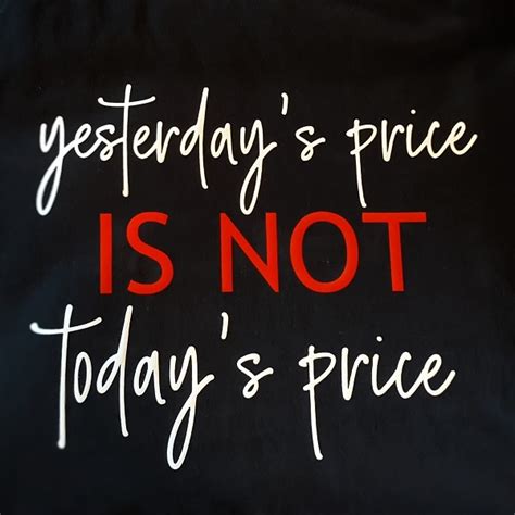Yesterday S Price Is Not Today S Price Meaning
